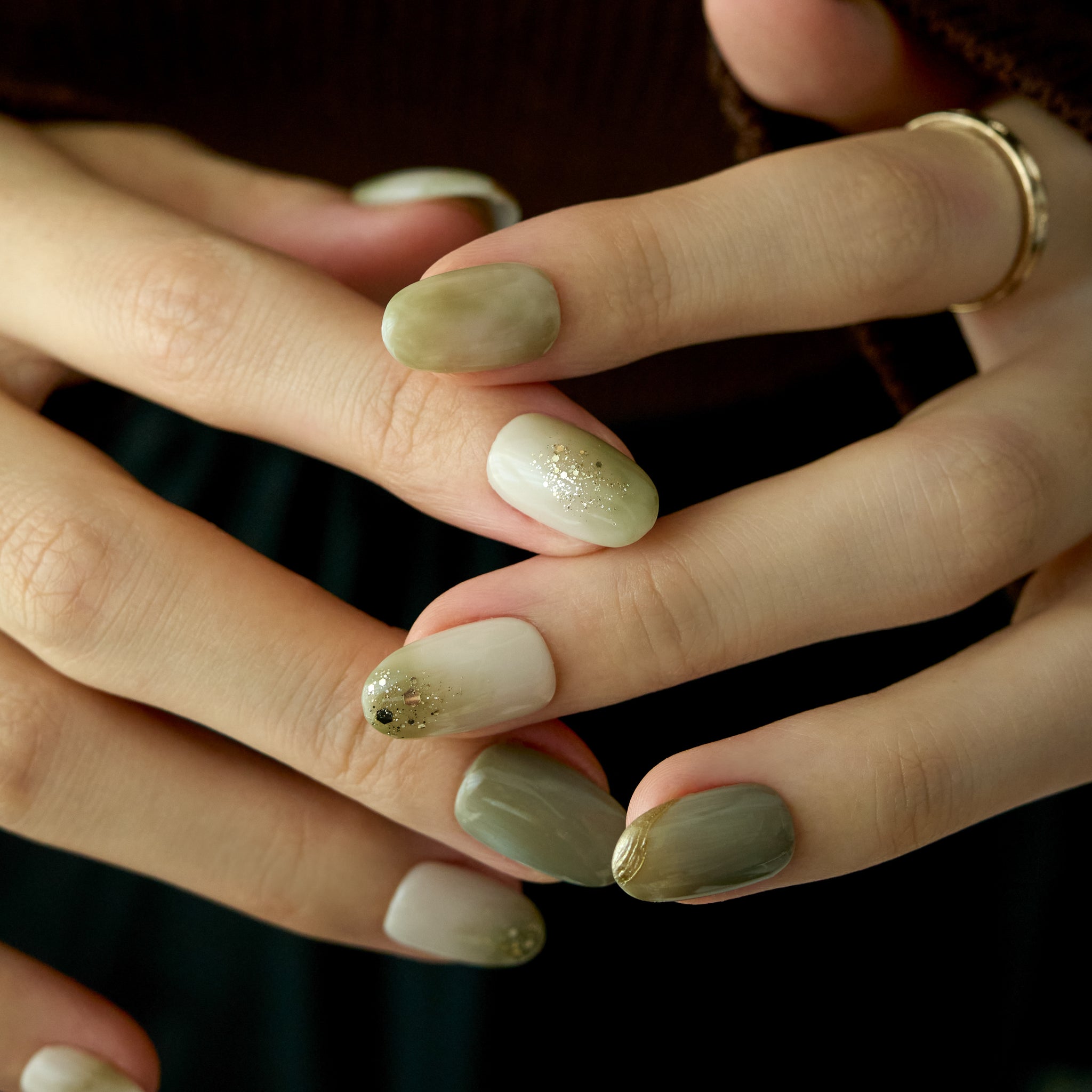 EVER NAIL マッチャラテグレーズ ネイルチップ K Matcha Latte Glaze