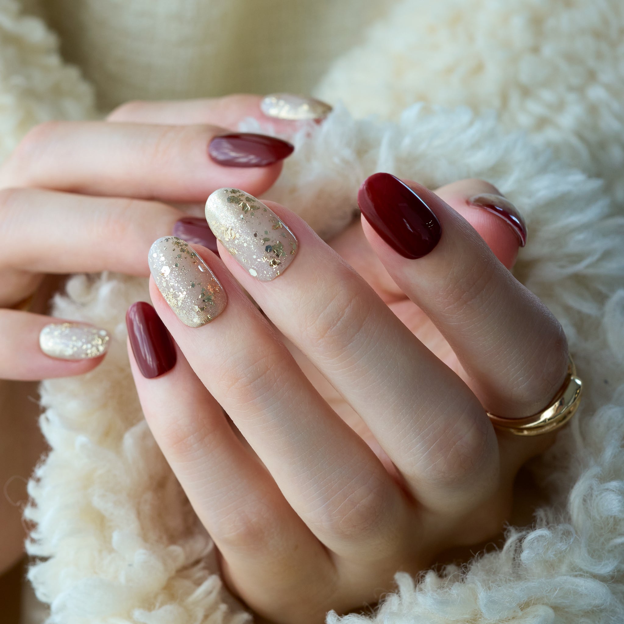 エバーネイル K Champagne Sparkle Lサイズオーバル K Velvet Lady