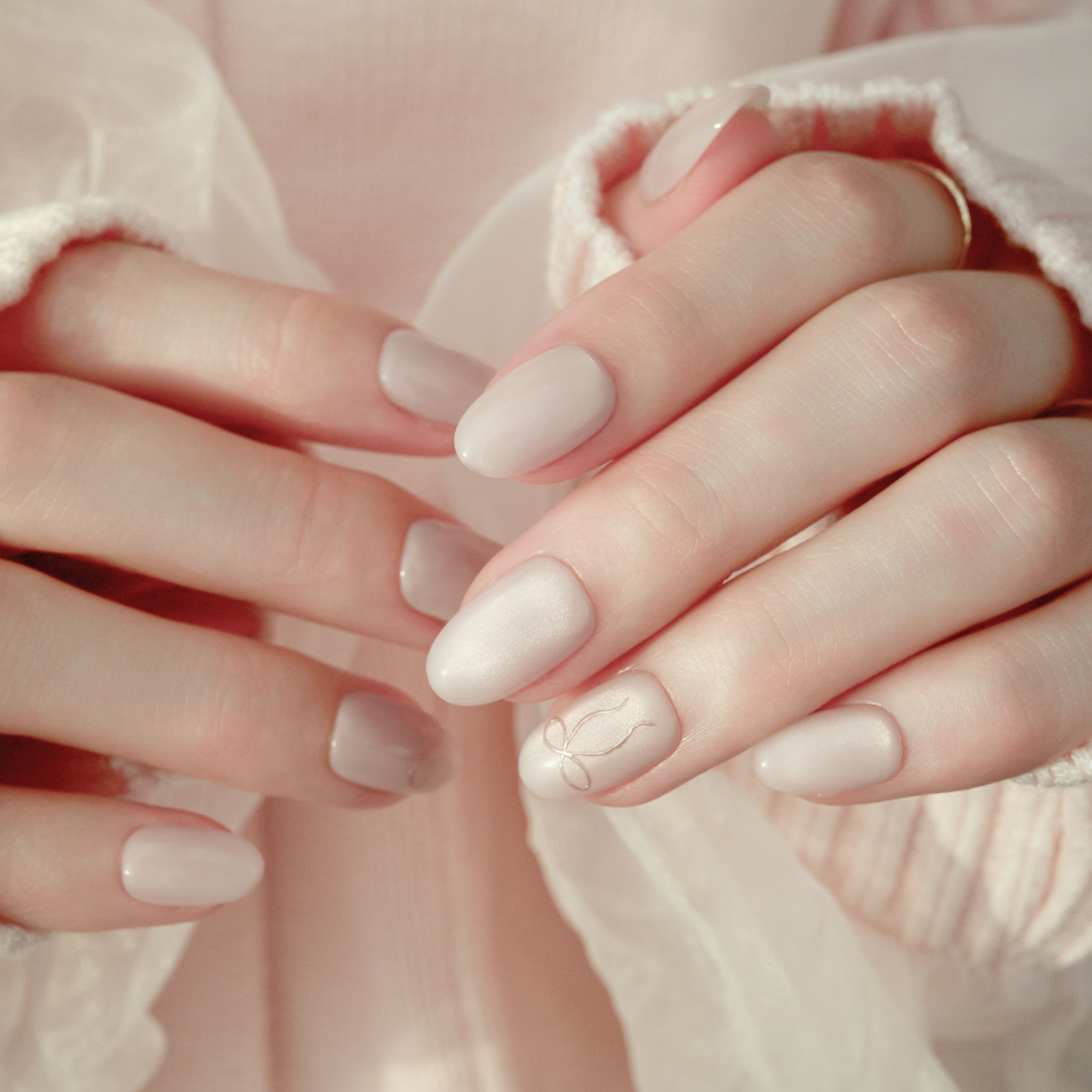 K Tulle White Peach